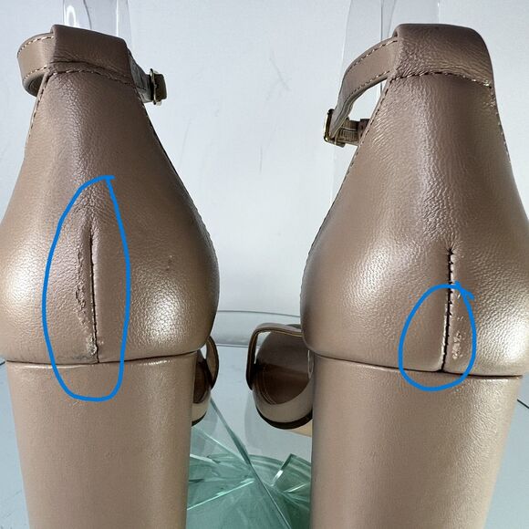 Steve Madden Carrson High Heel Sandals Leather Ankle Strap Blush Nude - Picture 2 of 9